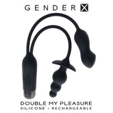 Double Motor Anal Plug and Mini Vibe Rechargeable Toy Black Butt Plugs - Vibrating